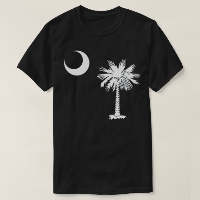 Camiseta Bandeira da Carolina do Sul Palmetto Árvore e Lua  (Frente do Design)