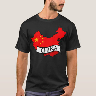 Camiseta Bandeira da China Mapa