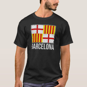 CAMISETA BANDEIRA DA CIDADE DE BARCELONA ESPANHA CATALUNHA