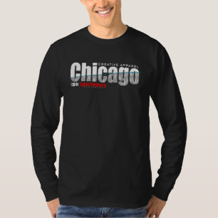 Camiseta Bandeira da Cidade de Chicago Skyline do Centro de