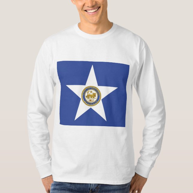 Camiseta Bandeira da cidade de Houston (Texas) (Frente)