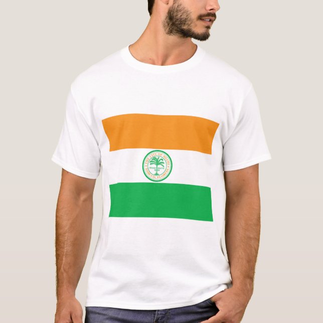 Camiseta Bandeira da cidade de Miami (Flórida) (Frente)