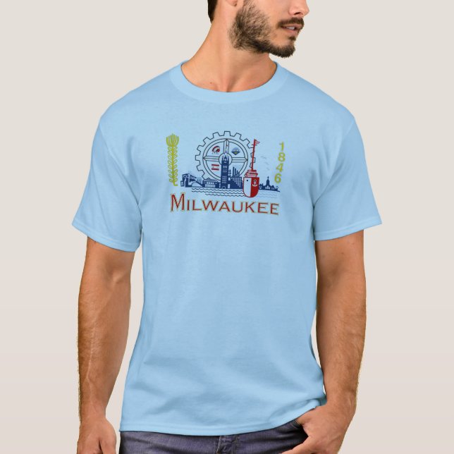 Camiseta Bandeira da cidade de Milwaukee (Frente)