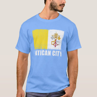 Camiseta Bandeira da Cidade do Vaticano Grunge Bandeira do