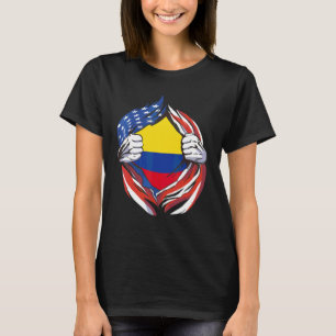 Camiseta Bandeira da Colômbia Americano Orgulhoso Da Minha