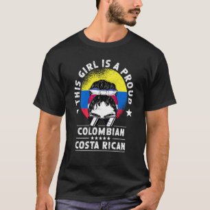 Camiseta Bandeira da Colômbia Cidadã Mulher Menina Crescida