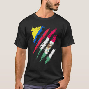 Camiseta Bandeira da Colômbia Cultivada no México Patriota 