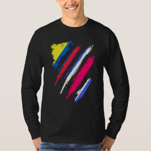Camiseta Bandeira da Colômbia Cultivado na Costa Rica País