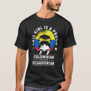 Camiseta Bandeira da Colômbia Equador Criado Mulher Menina