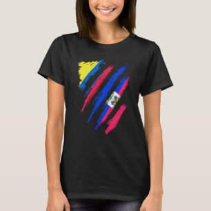 Camiseta Bandeira da Colômbia Haiti Crescido Patriota País
