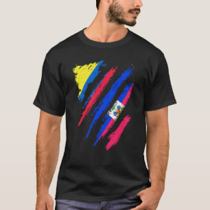 Camiseta Bandeira da Colômbia Haiti Crescido Patriota País