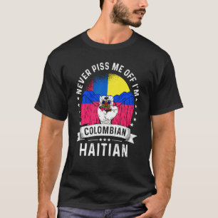 Camiseta Bandeira da Colômbia Humor Crescido no Haiti Orgul
