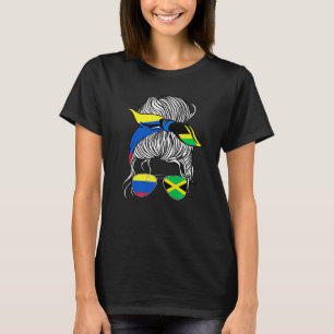 Camiseta Bandeira da Colômbia Jamaica Mulheres Crescidas Me