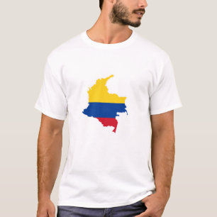 Camiseta Bandeira da Colômbia, Mapa da Colômbia, Mapa, Ma