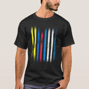 Camiseta Bandeira da Colômbia Nicarágua Bandeiras de Países