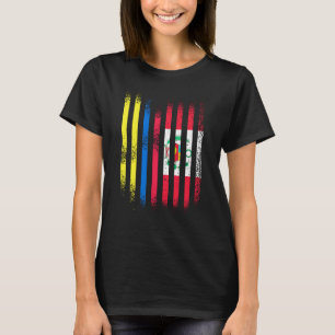 Camiseta Bandeira da Colômbia Peru Cultivou Bandeiras do Pa