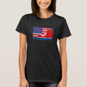 Camiseta Bandeira da Coreia do Norte em apuros e bandeira a