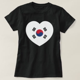 Camiseta Bandeira da Coreia do Sul Coração