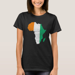 Camiseta Bandeira da Costa do Marfim África Silhouette Cont