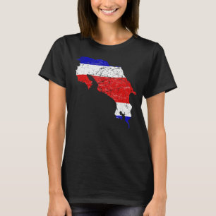Camiseta Bandeira da Costa Rica com mapa da Costa Rica angu