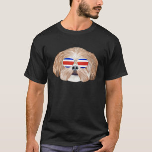 Camiseta Bandeira da Costa Rica Shih Tzu Cachorro Tico Bols