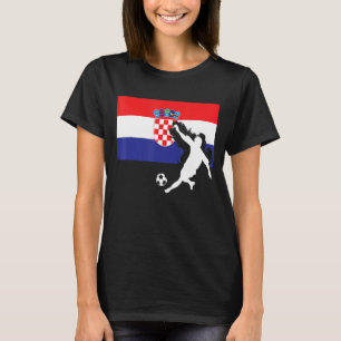 Camiseta Bandeira da Croácia com jogador de futebol