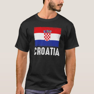Camiseta Bandeira da Croácia Futebol Vintage Fã Time de Fut