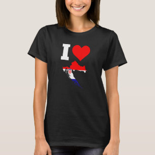 Camiseta Bandeira da Croácia I Love Croácia
