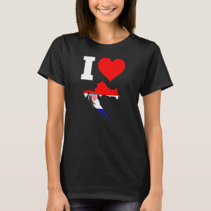 Camiseta Bandeira da Croácia I Love Croácia