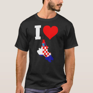 Camiseta Bandeira da Croácia para Krk I Love Krk