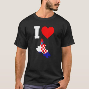 Camiseta Bandeira da Croácia para Krk I Love Krk