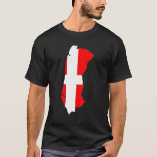 Camiseta bandeira da Dinamarca em Römö contorno Römö