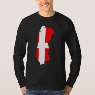 Camiseta bandeira da Dinamarca em Römö contorno Römö