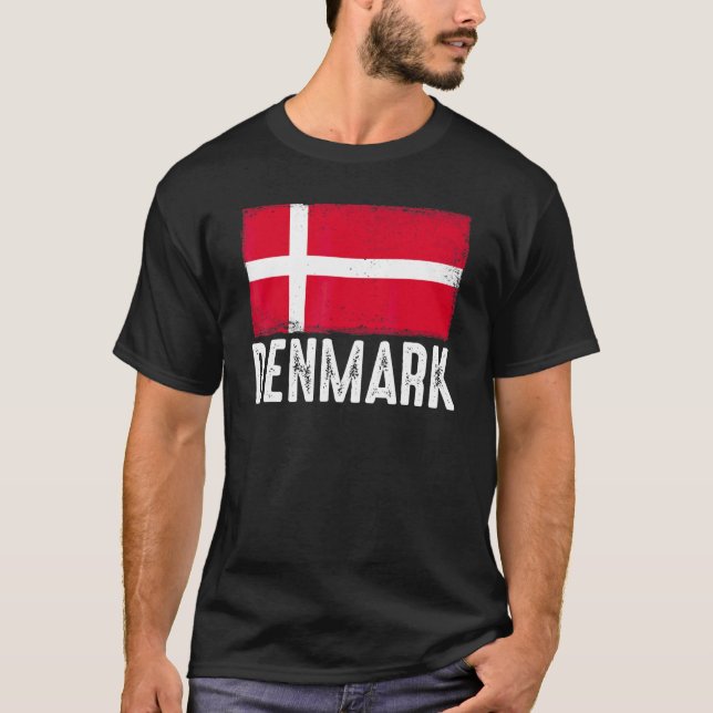 Camiseta Bandeira da Dinamarca Equipe de Futebol Dinamarque (Frente)