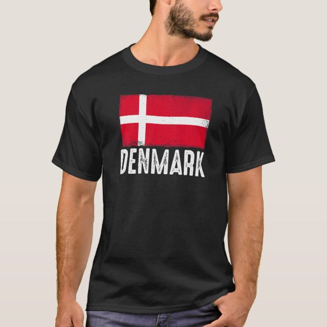 Camiseta Bandeira da Dinamarca Equipe de Futebol Dinamarque (Frente)