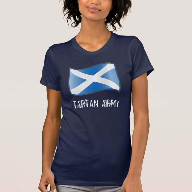Camiseta Bandeira da Escócia do Exército do Tartan T-Shirt (Frente)