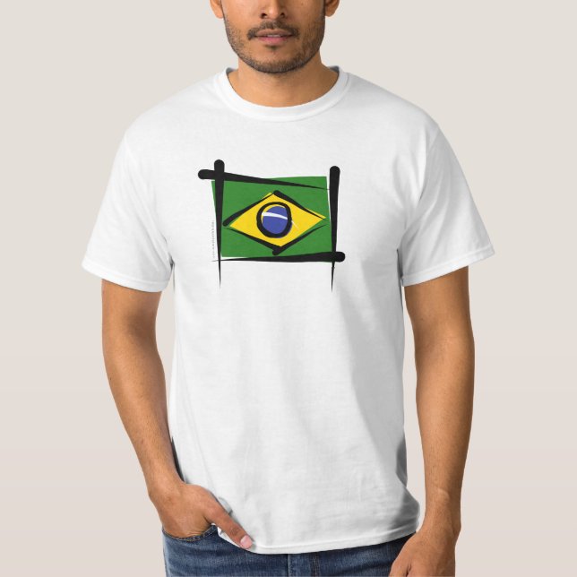 Camiseta Bandeira da escova de Brasil (Frente)