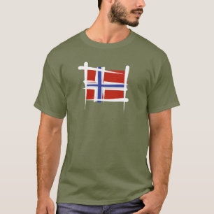 Camiseta Bandeira da escova de Noruega