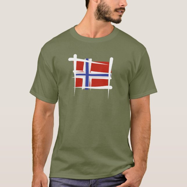 Camiseta Bandeira da escova de Noruega (Frente)
