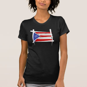Camiseta Bandeira da escova de Puerto Rico