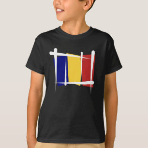 Camiseta Bandeira da escova de República do Tchad