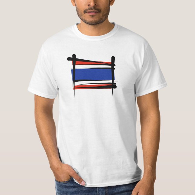 Camiseta Bandeira da escova de Tailândia (Frente)