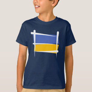 Camiseta Bandeira da escova de Ucrânia