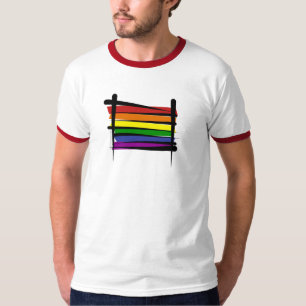 Camiseta Bandeira da escova do orgulho gay do arco-íris