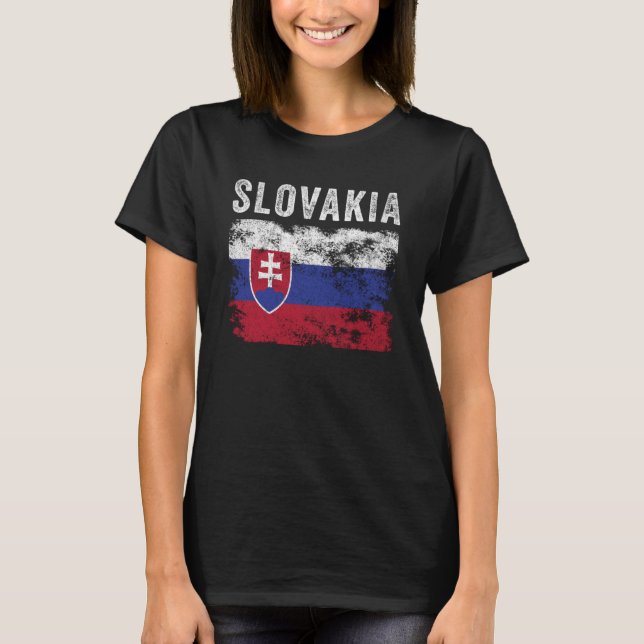 Camiseta Bandeira da Eslováquia com Distância - Bandeira Es (Frente)