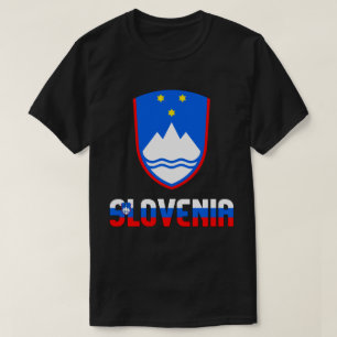 Camiseta Bandeira da Eslovênia e Casaco de Armas Patriótica