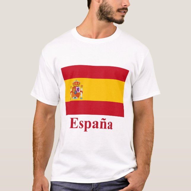 Camiseta Bandeira da espanha com nome no espanhol (Frente)