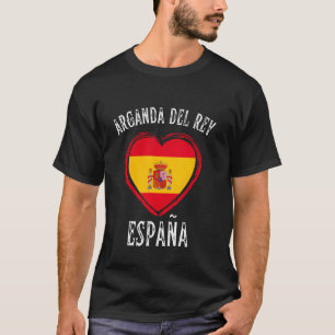 Camiseta Bandeira da Espanha Coração Arganda Del Rey Cidade