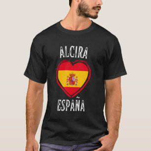 Camiseta Bandeira da Espanha Coração Cidade de Alcira