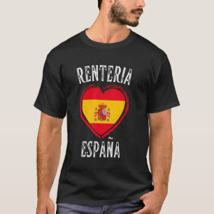 Camiseta Bandeira da Espanha Coração Cidade Renteria